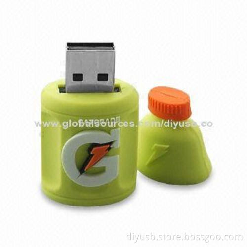 USB Flash Driver with 64MB to 32GB Capacity, 10-year Data Retention and Customized Shapes Available